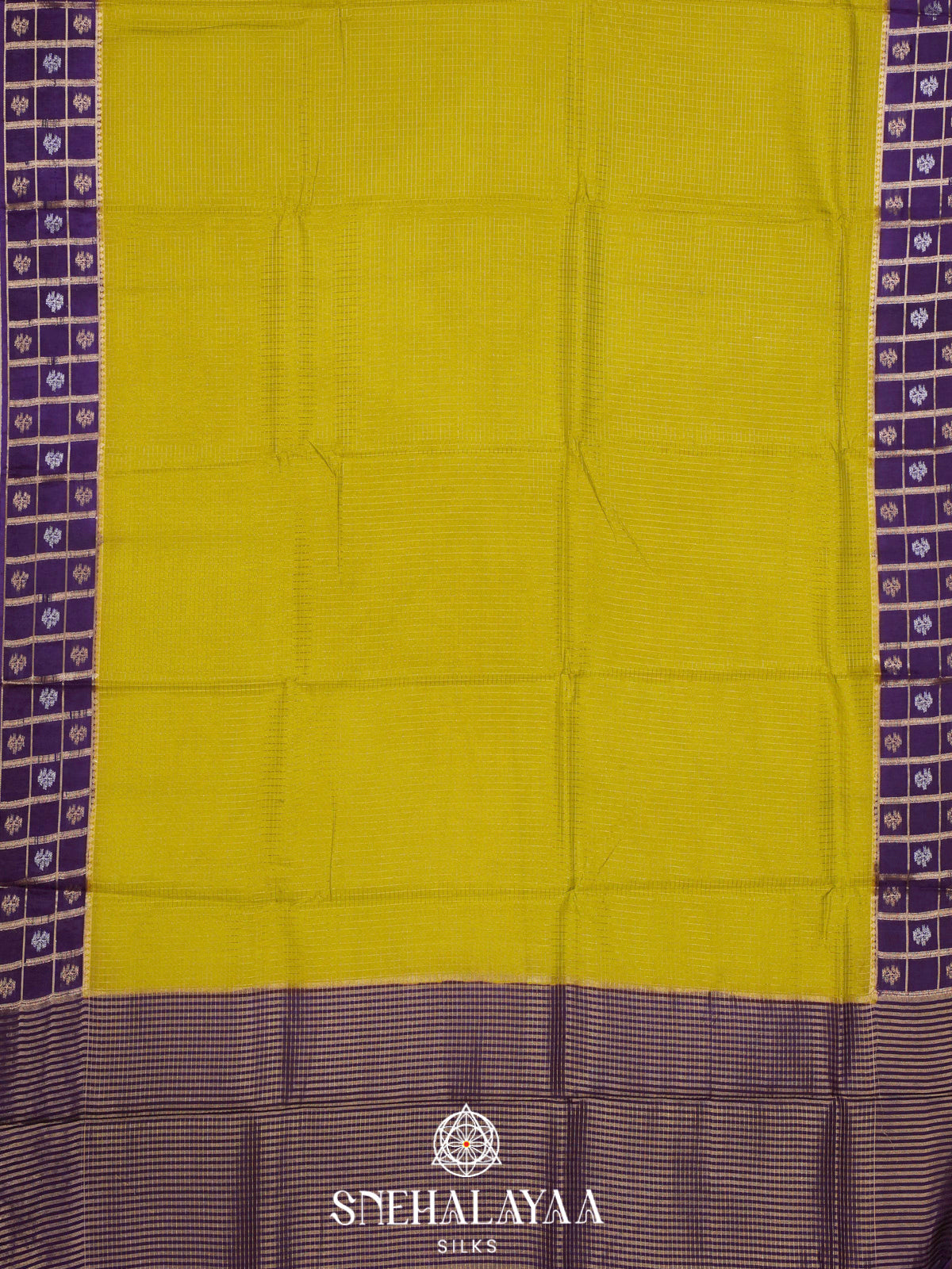 Lemon Yellow  Banaras Saree