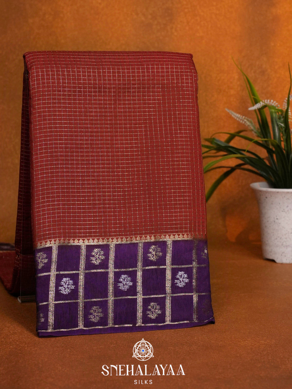 Maroon  Banaras Saree