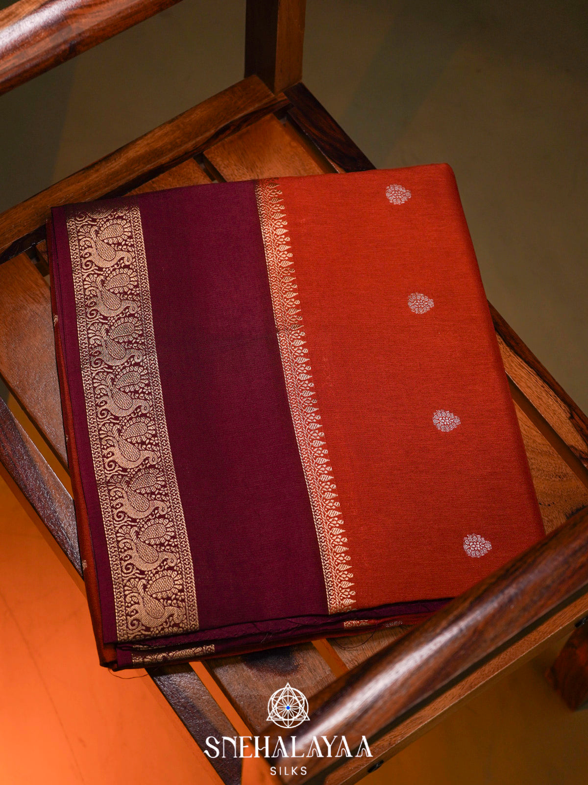 Orange  Banaras Saree