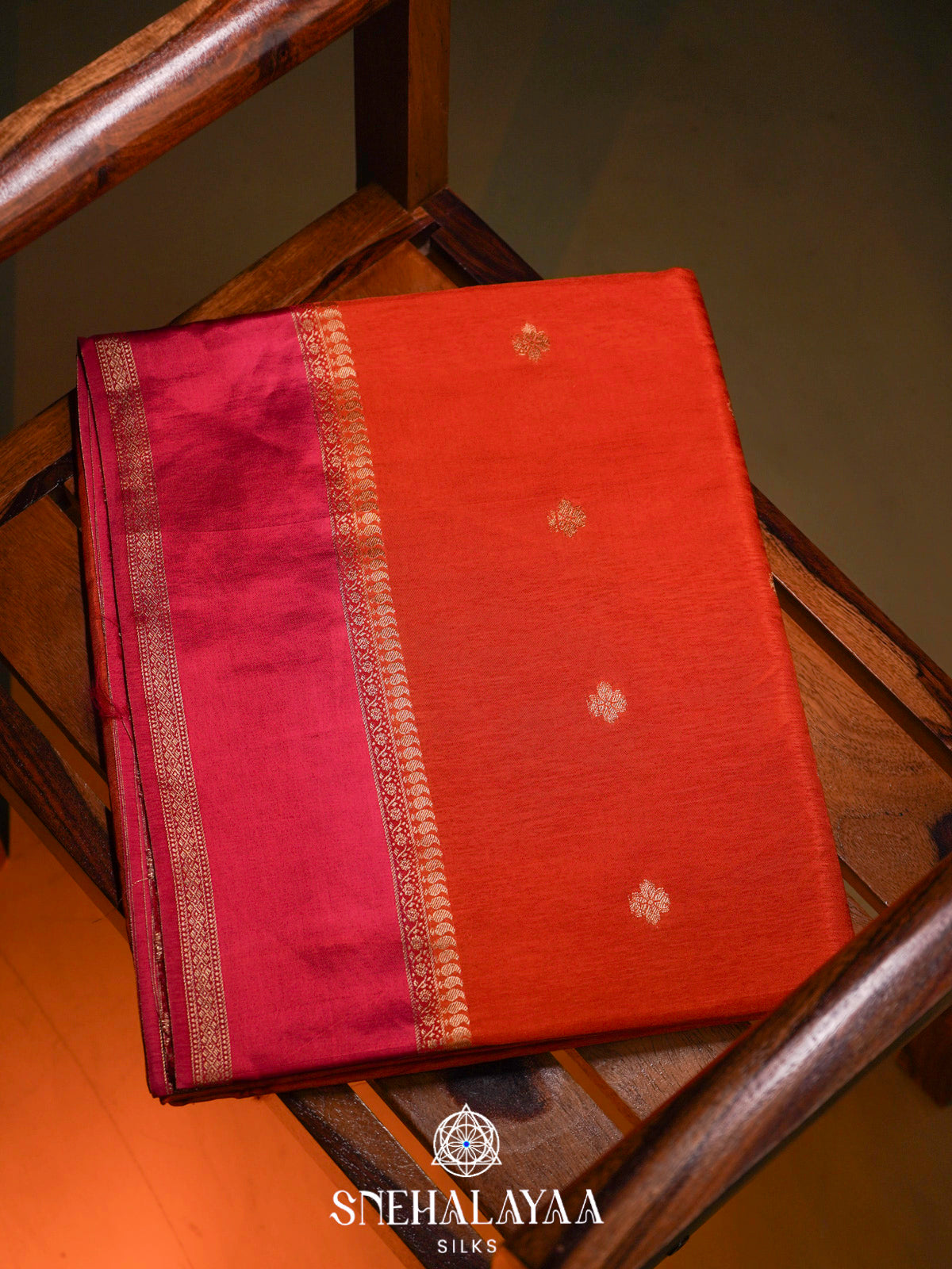 Orange  Banaras Saree