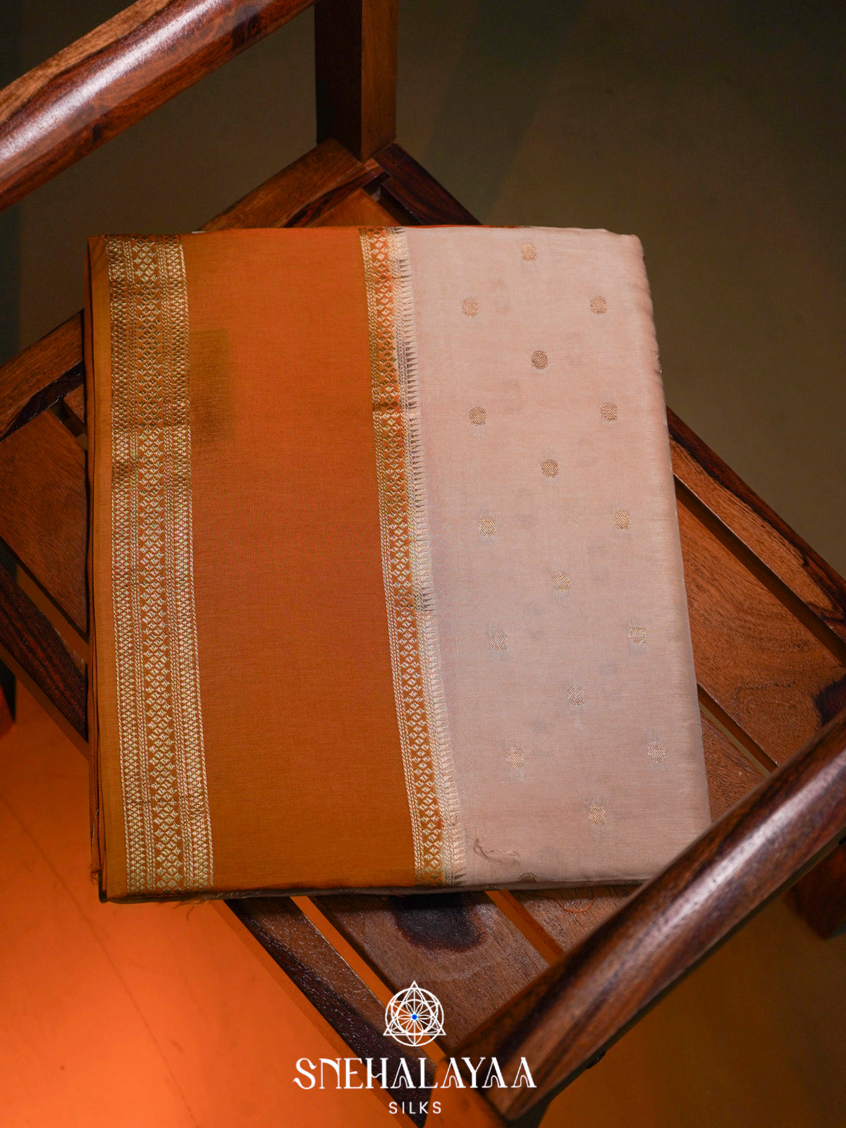 Cream  Banaras Saree