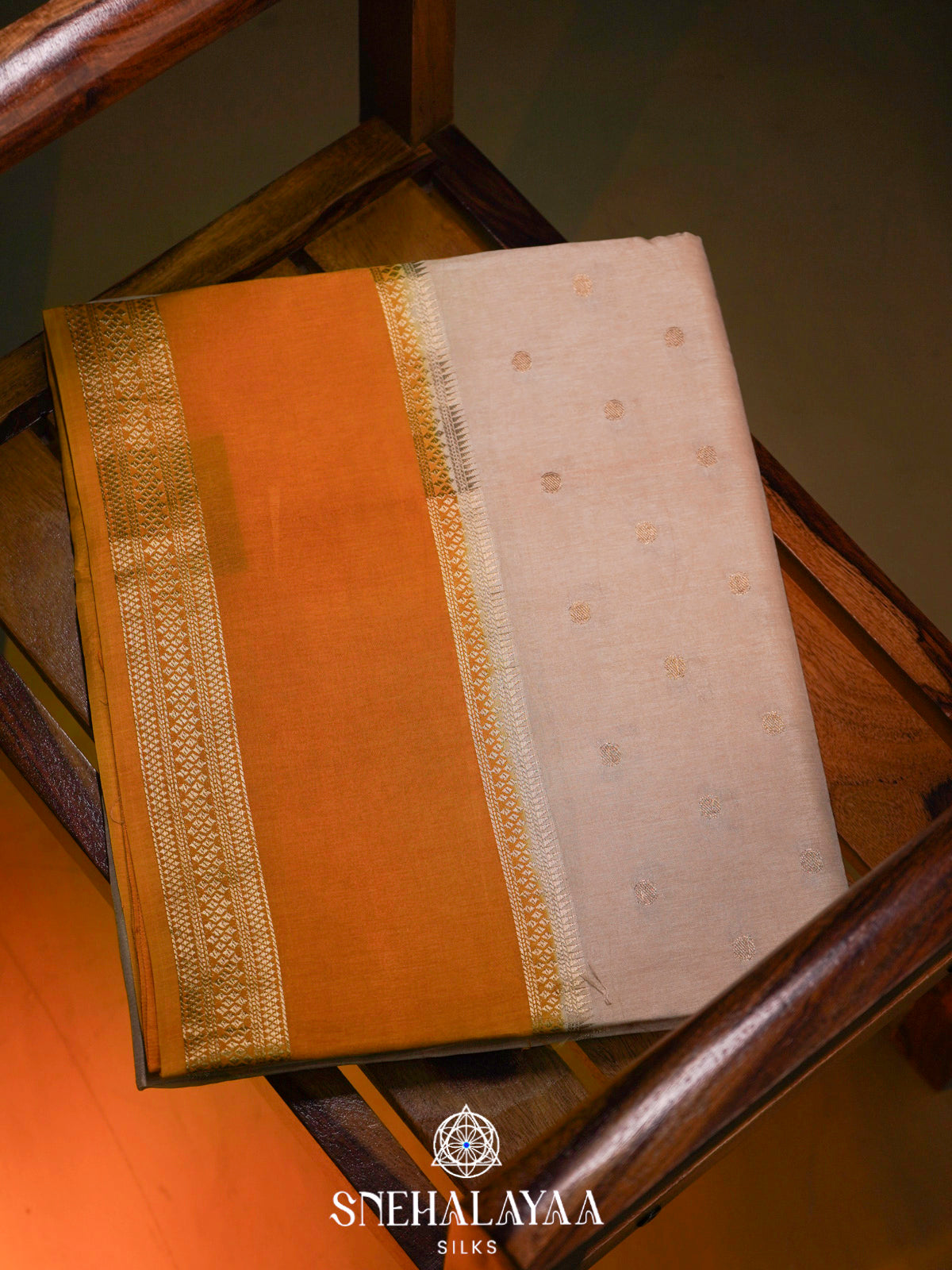 Cream  Banaras Saree
