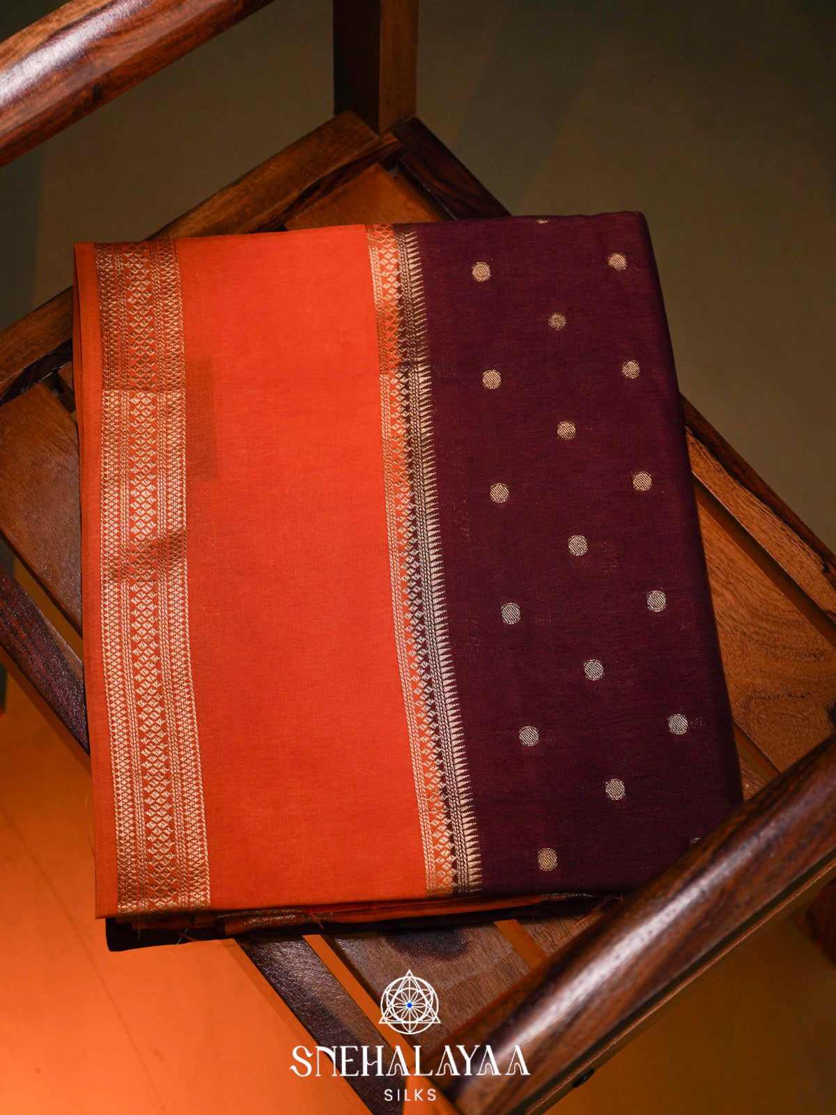 Wine Red  Banaras Saree
