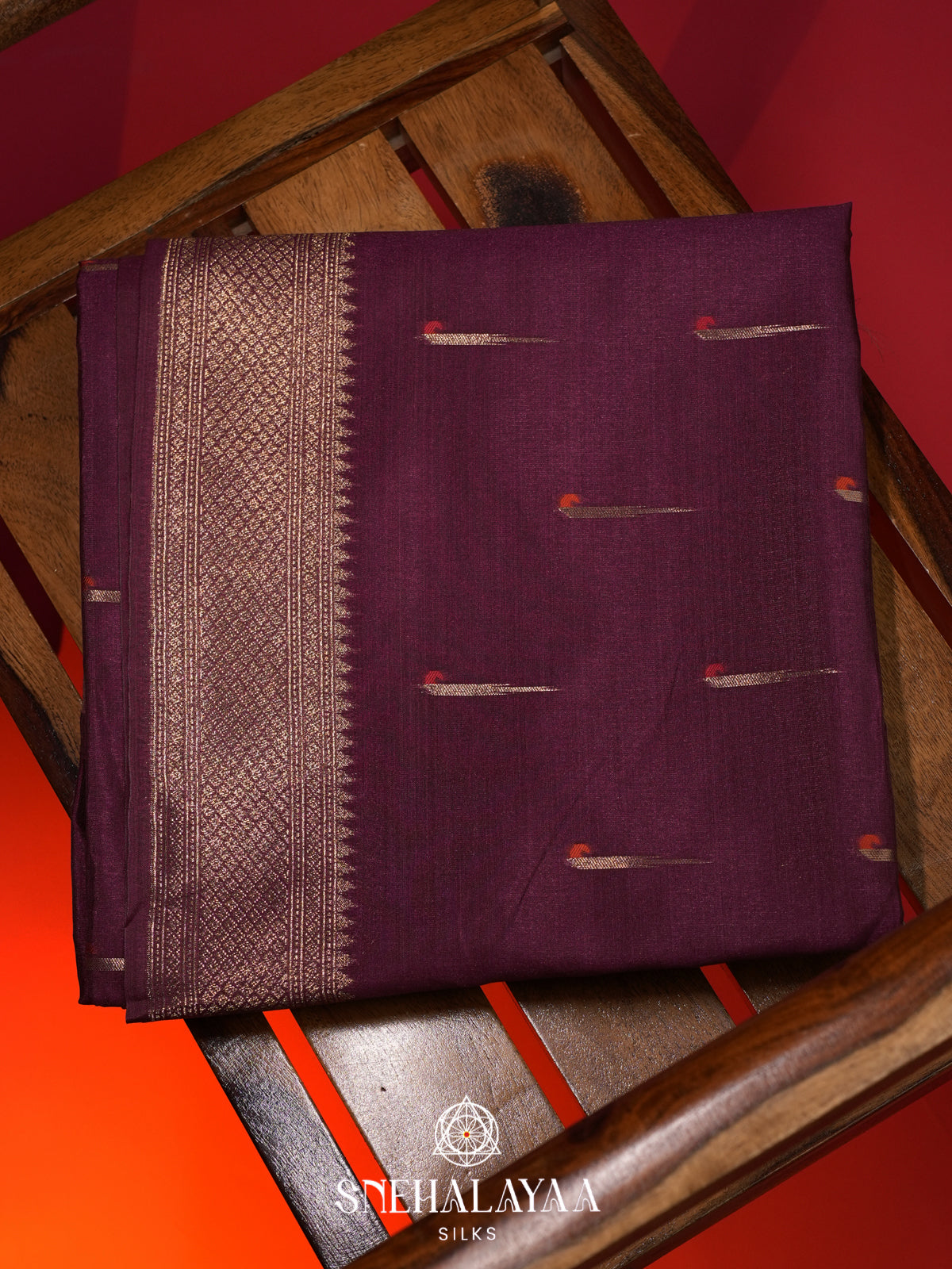 Wine Jute Saree