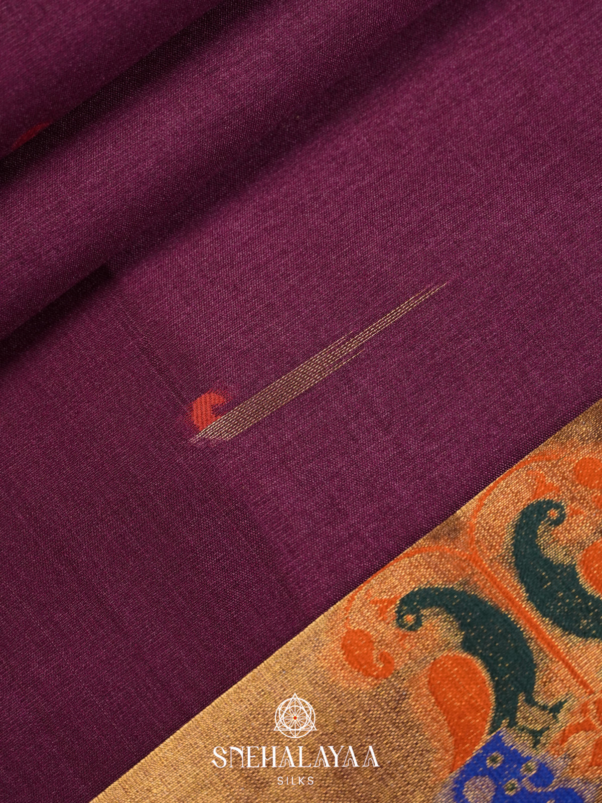 Wine Jute Saree