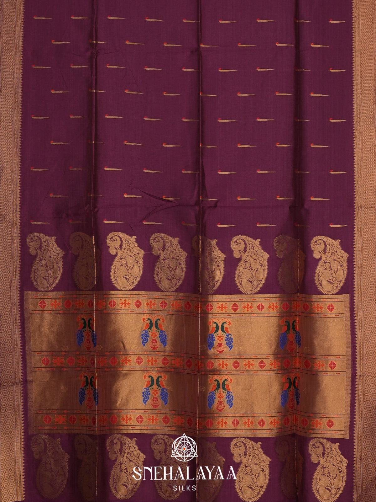 Wine Jute Saree