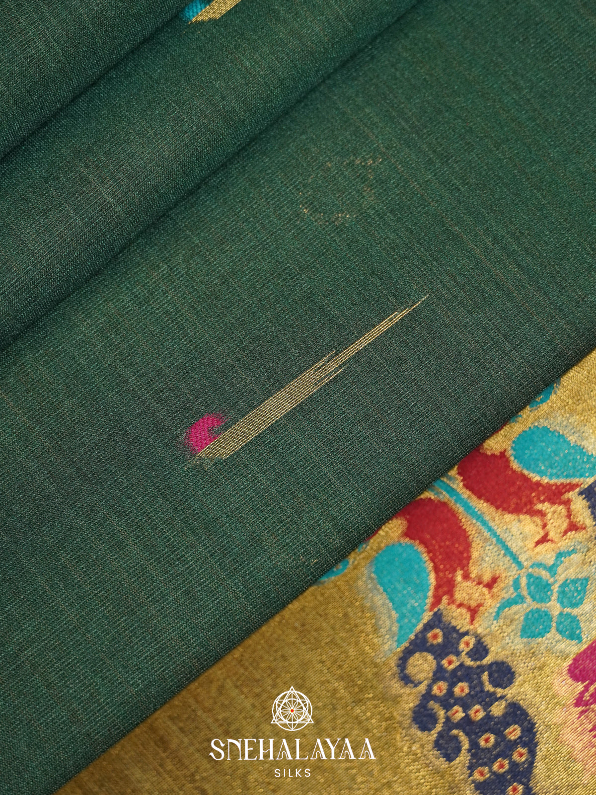 Forest Green Jute Saree