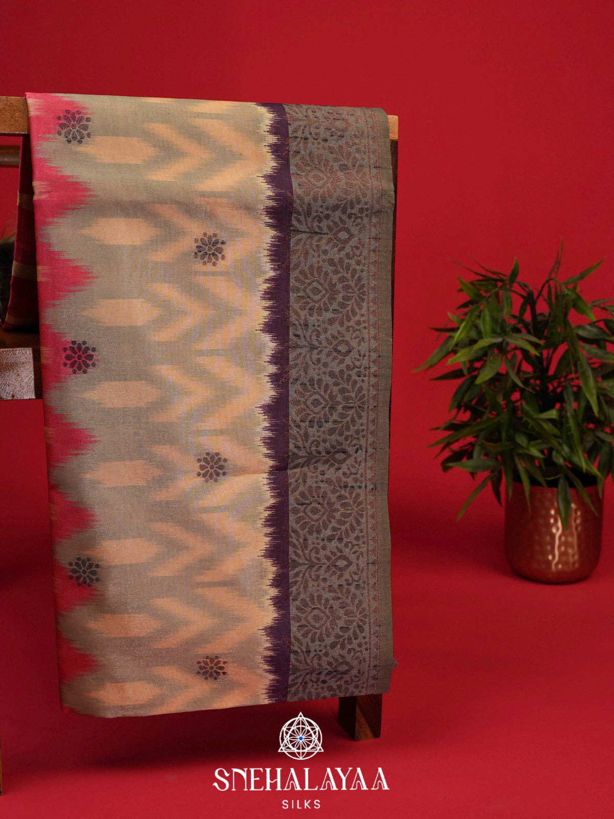 Beige Jute Saree