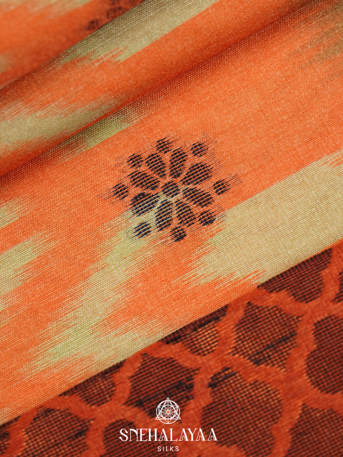 Orange Jute Saree