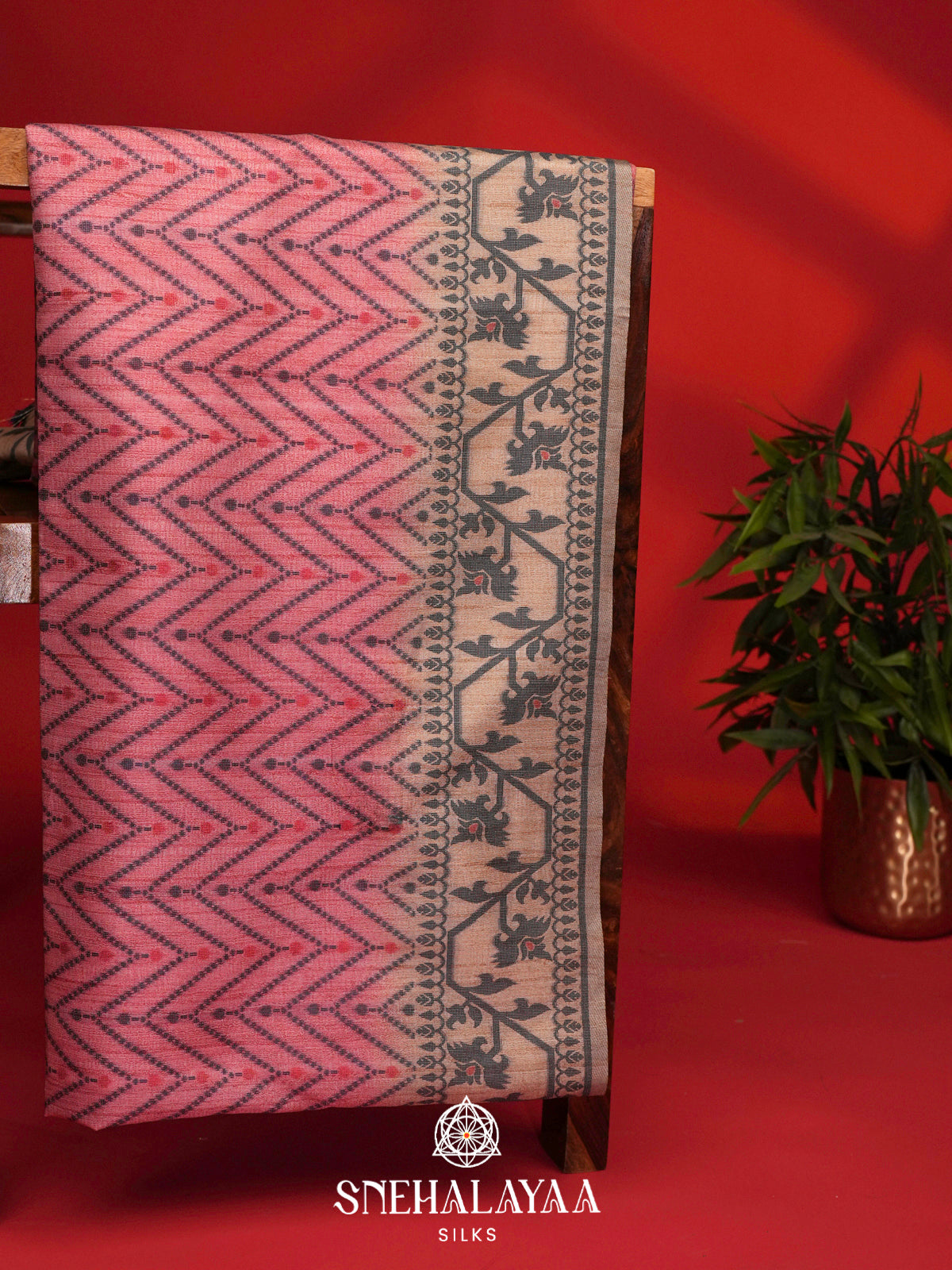 Pink Tussar Saree