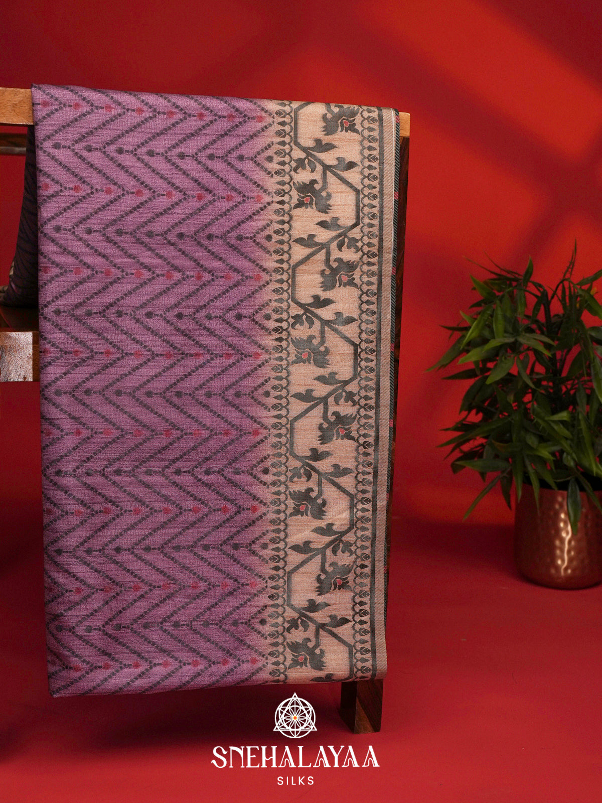 Lavender Tussar Saree