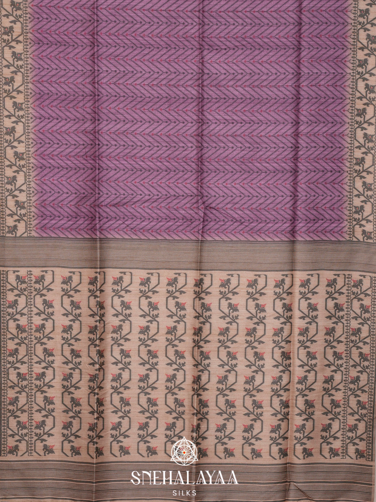 Lavender Tussar Saree
