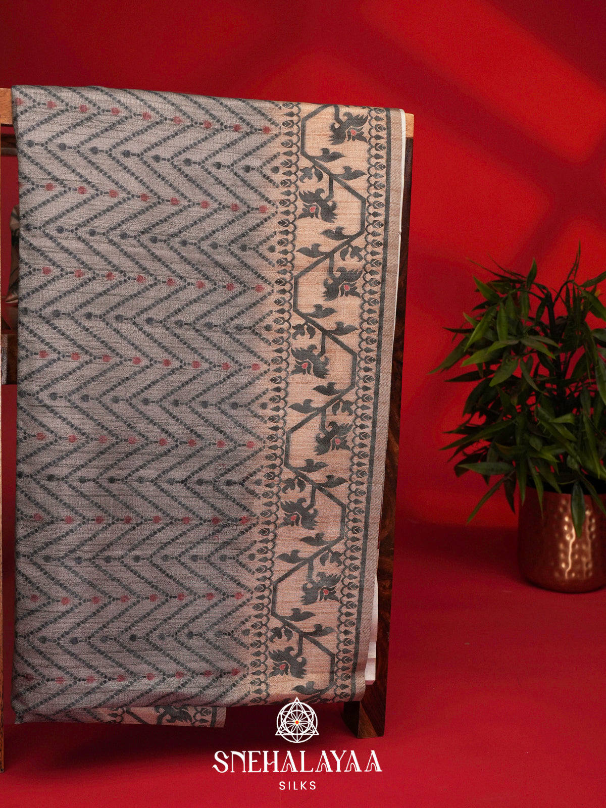 Grey Tussar Saree