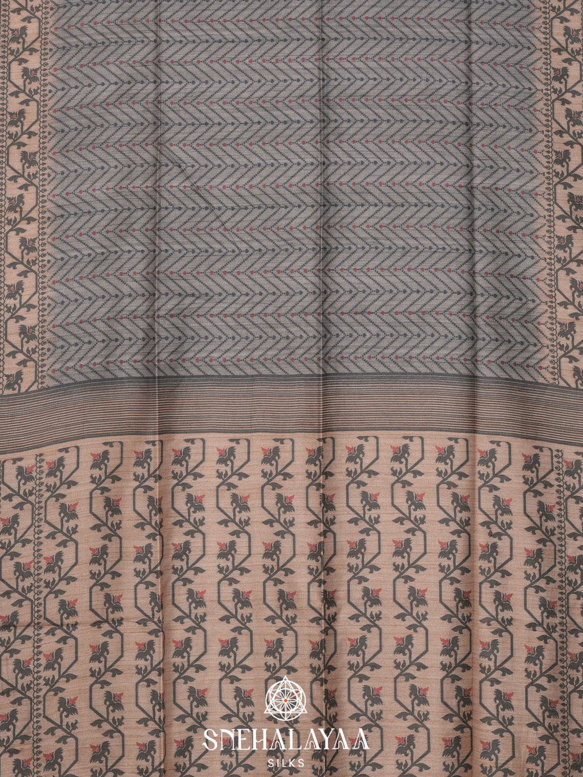 Grey Tussar Saree