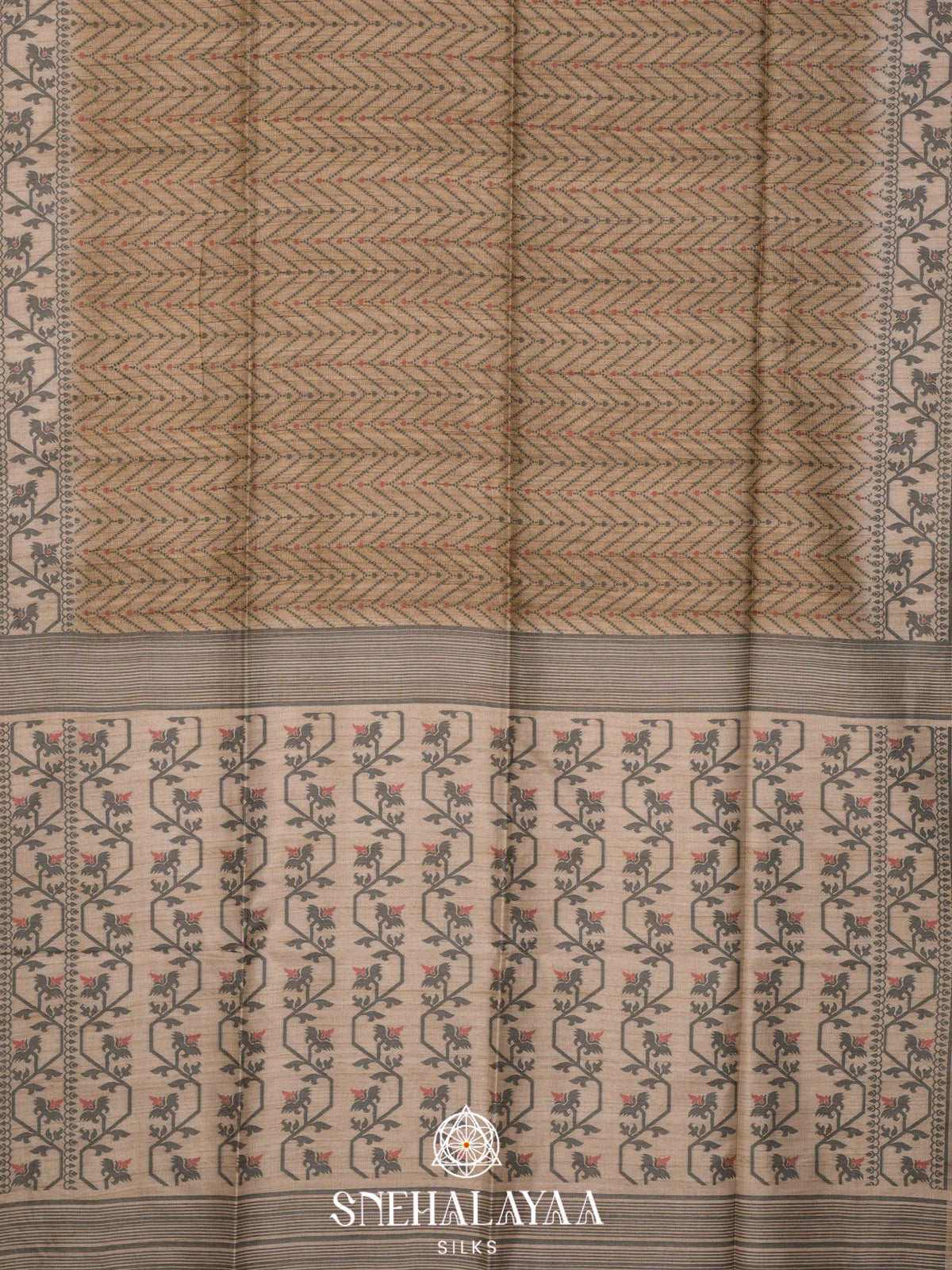 Brown Tussar Saree
