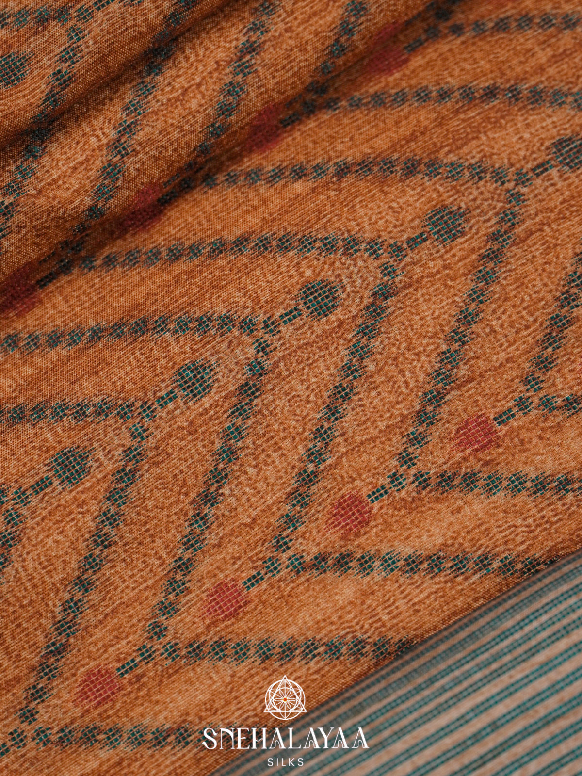 Burnt Orange Tussar Saree