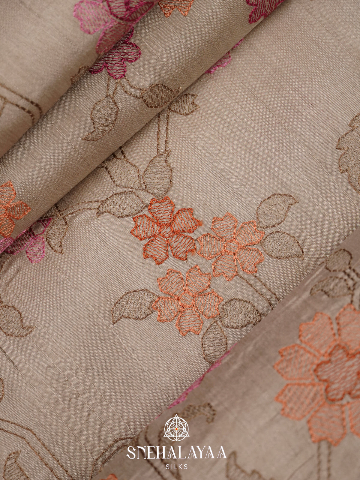 Beige Raw Silk Saree