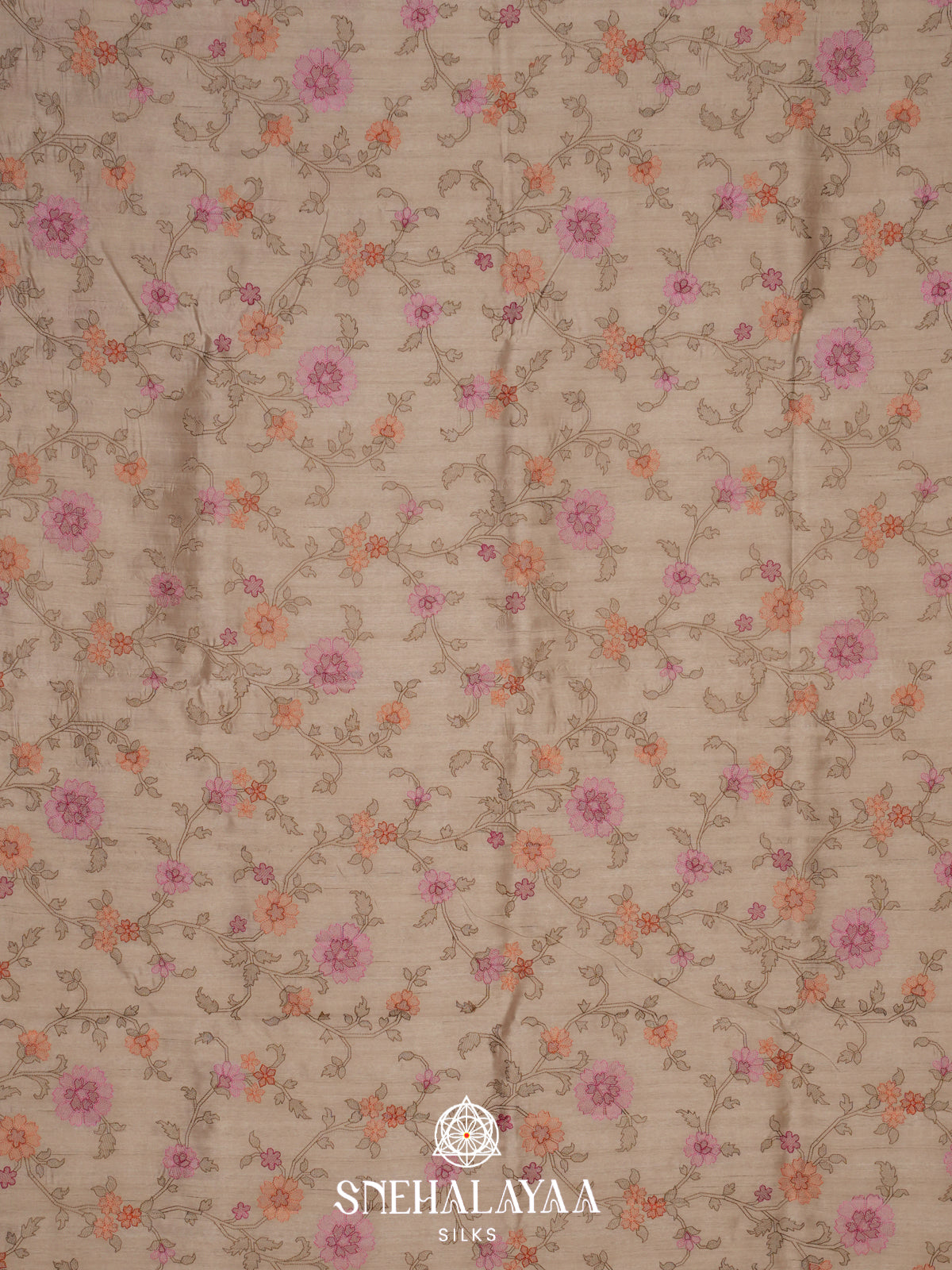 Beige Raw Silk Saree