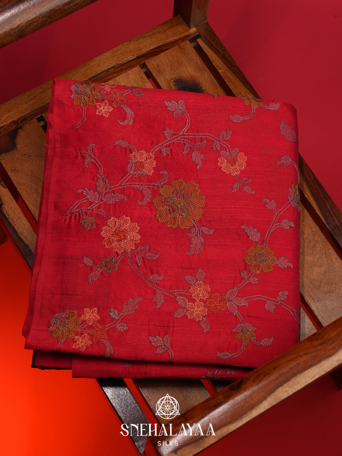 Red Raw Silk Saree