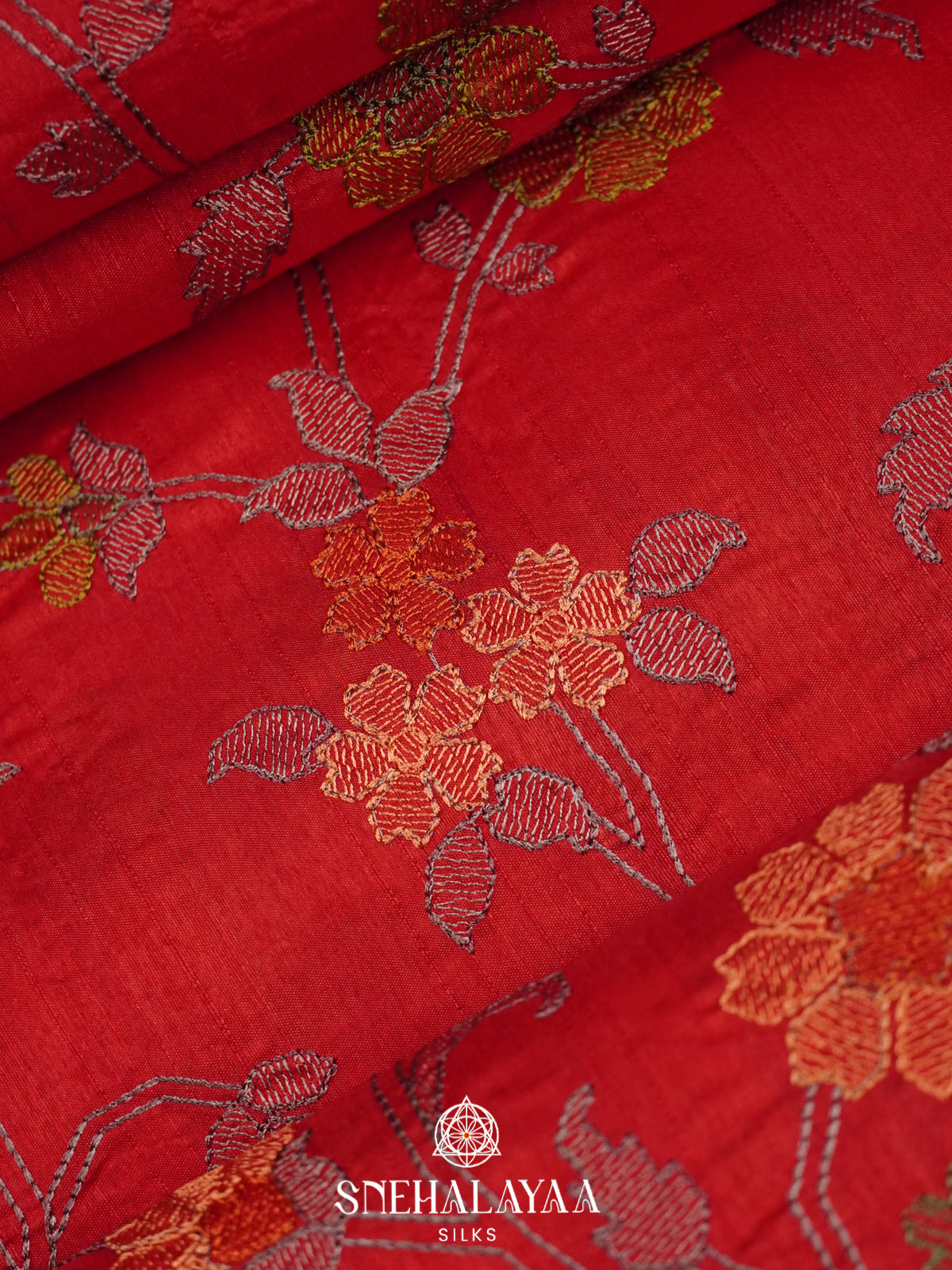 Red Raw Silk Saree