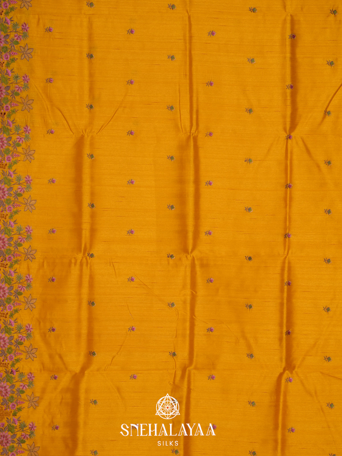 Mango Yellow Raw Silk Saree