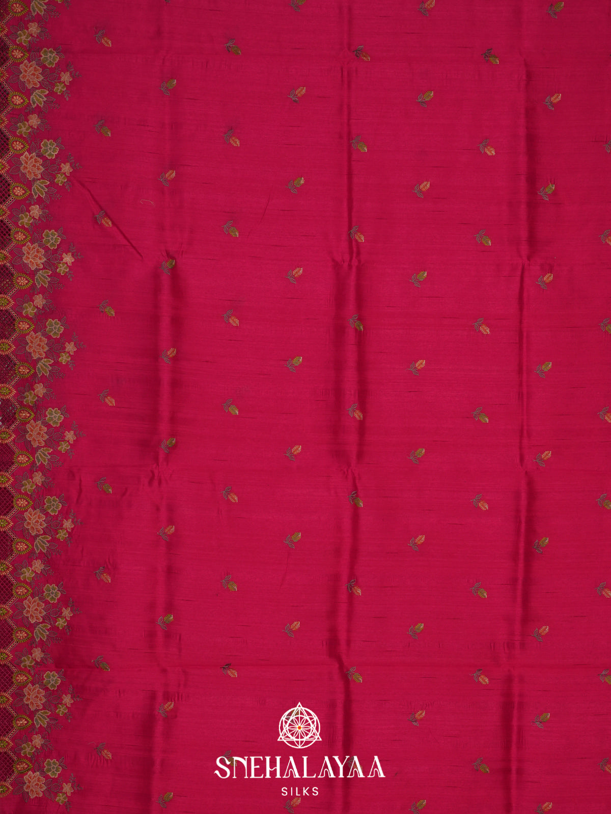 Ruby Red Raw Silk Saree