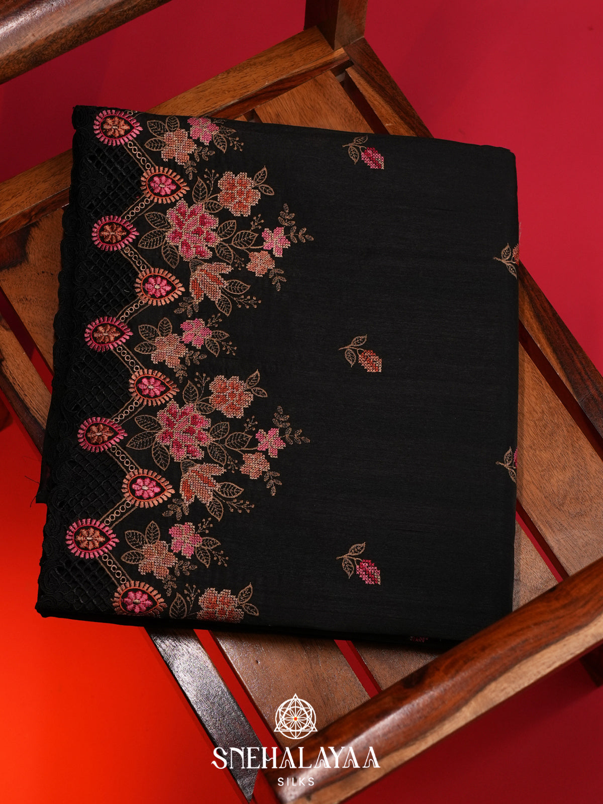 Black Raw Silk Saree