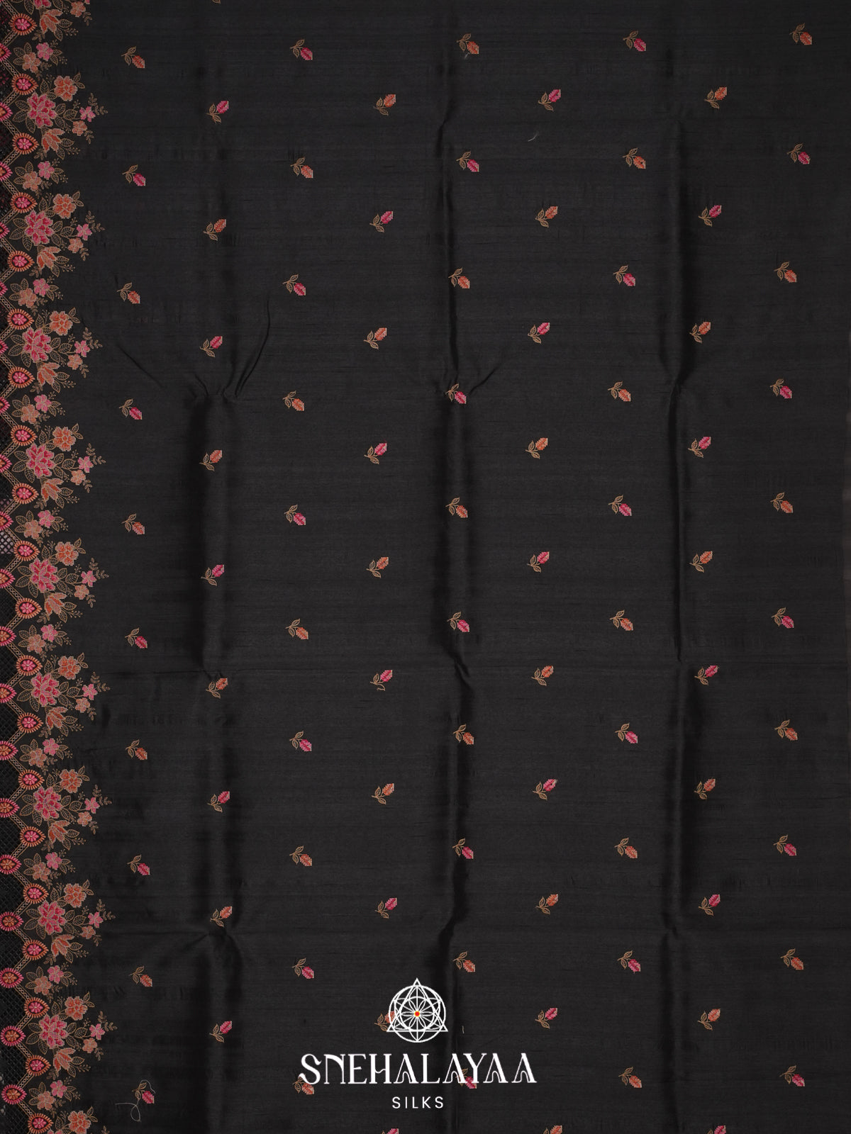 Black Raw Silk Saree