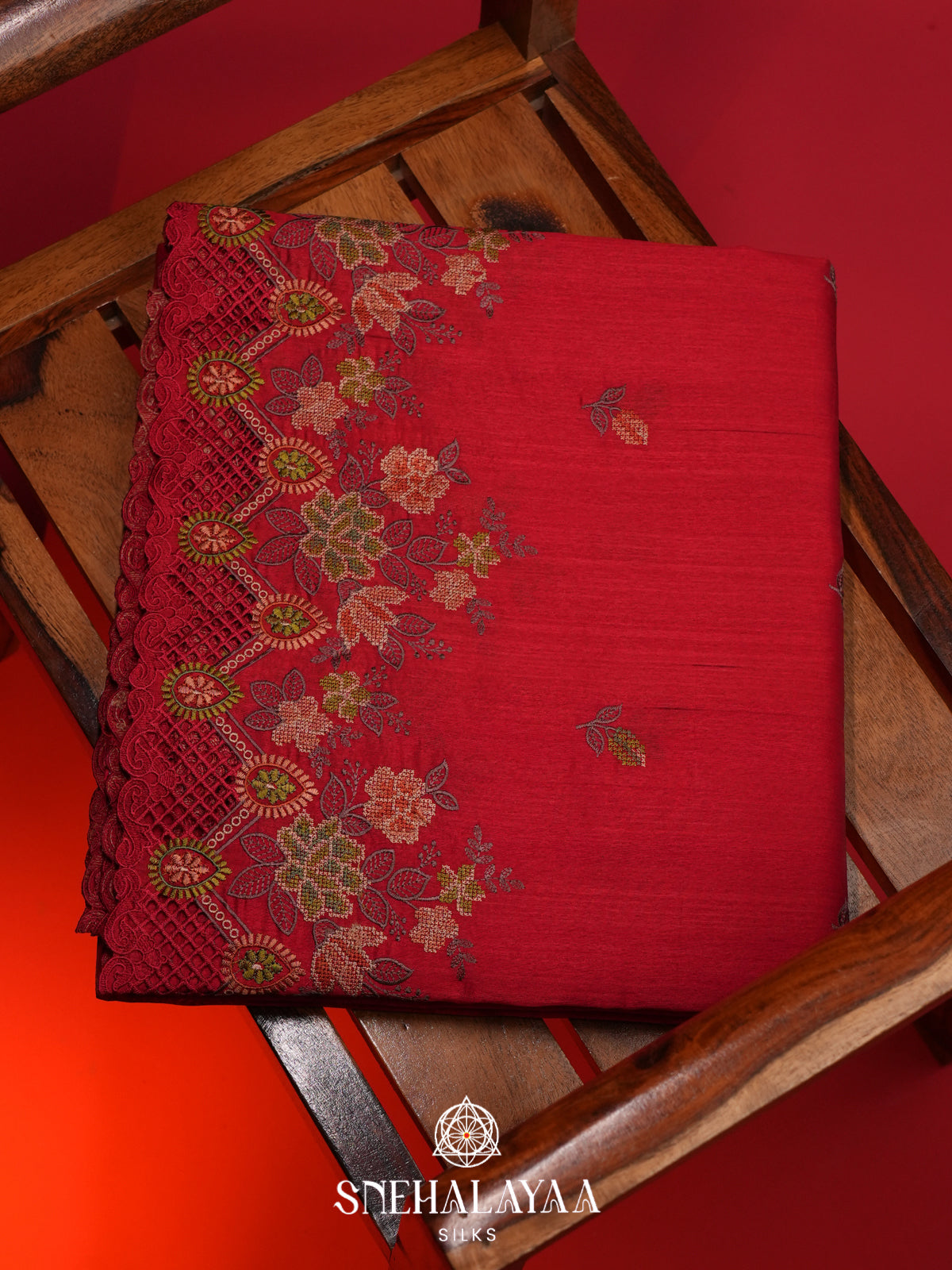 Red Raw Silk Saree