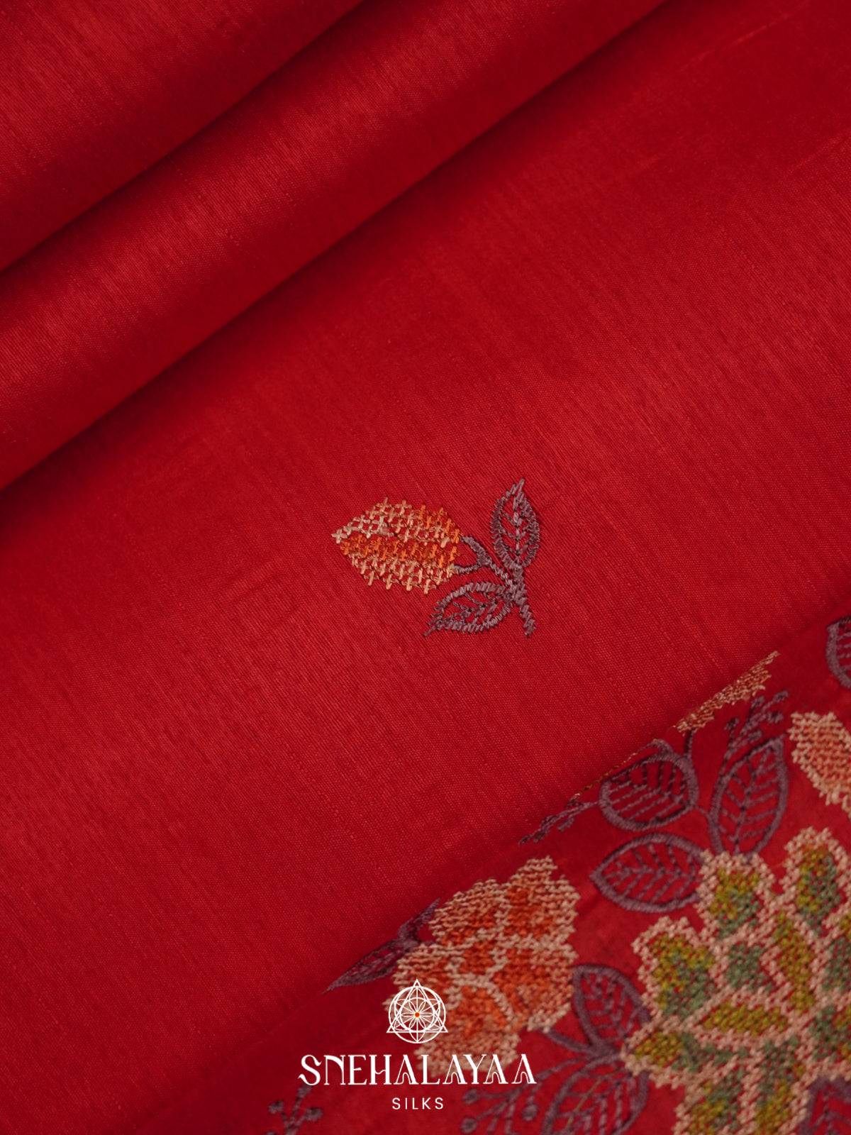 Red Raw Silk Saree