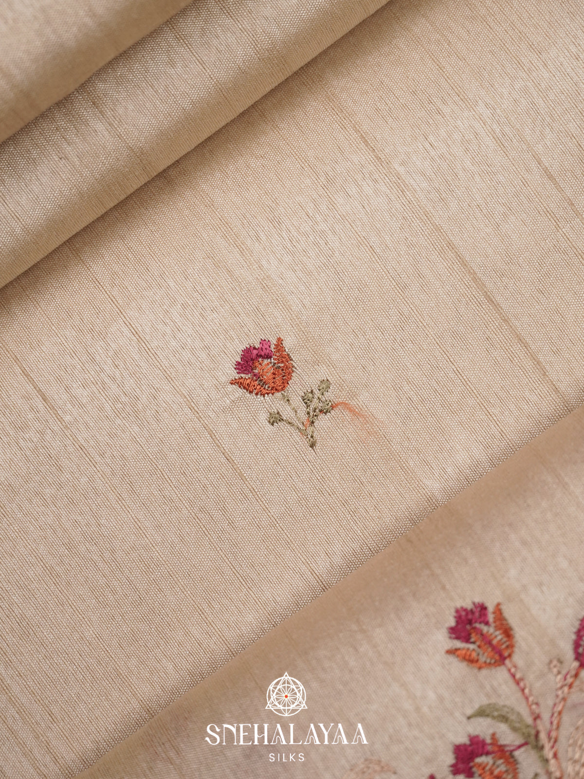 Cream Raw Silk Saree