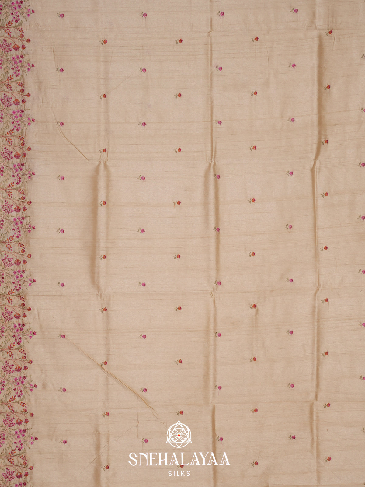 Cream Raw Silk Saree