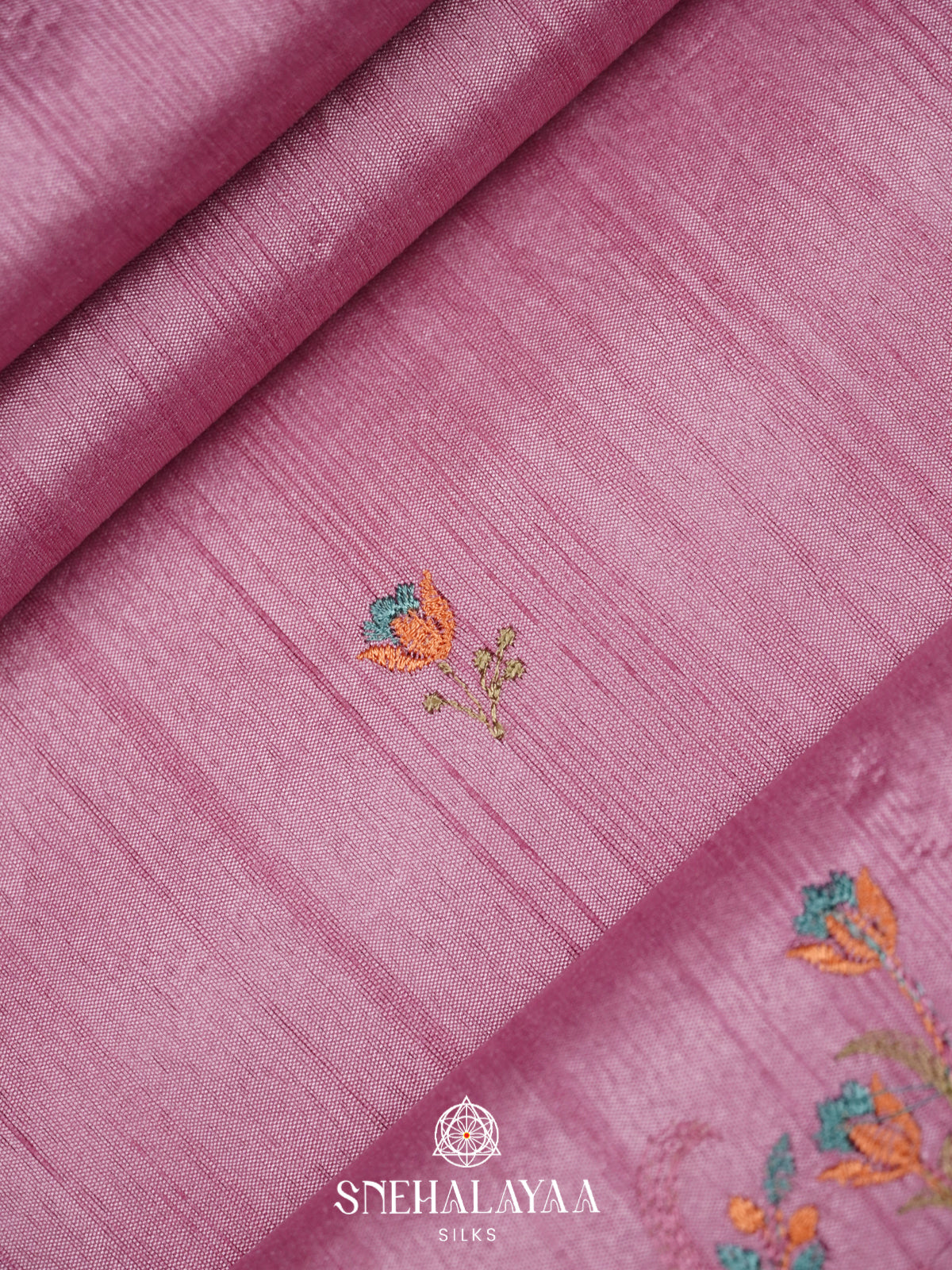 Pink Raw Silk Saree