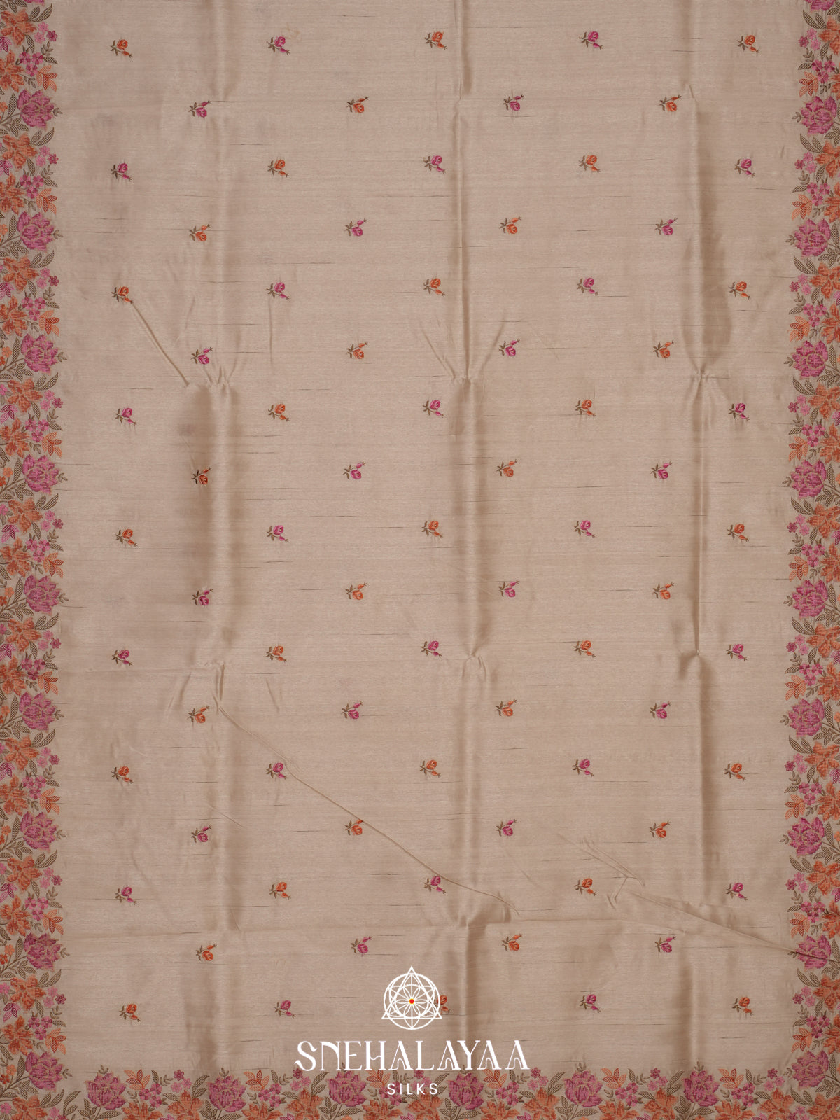 Cream Raw Silk Saree