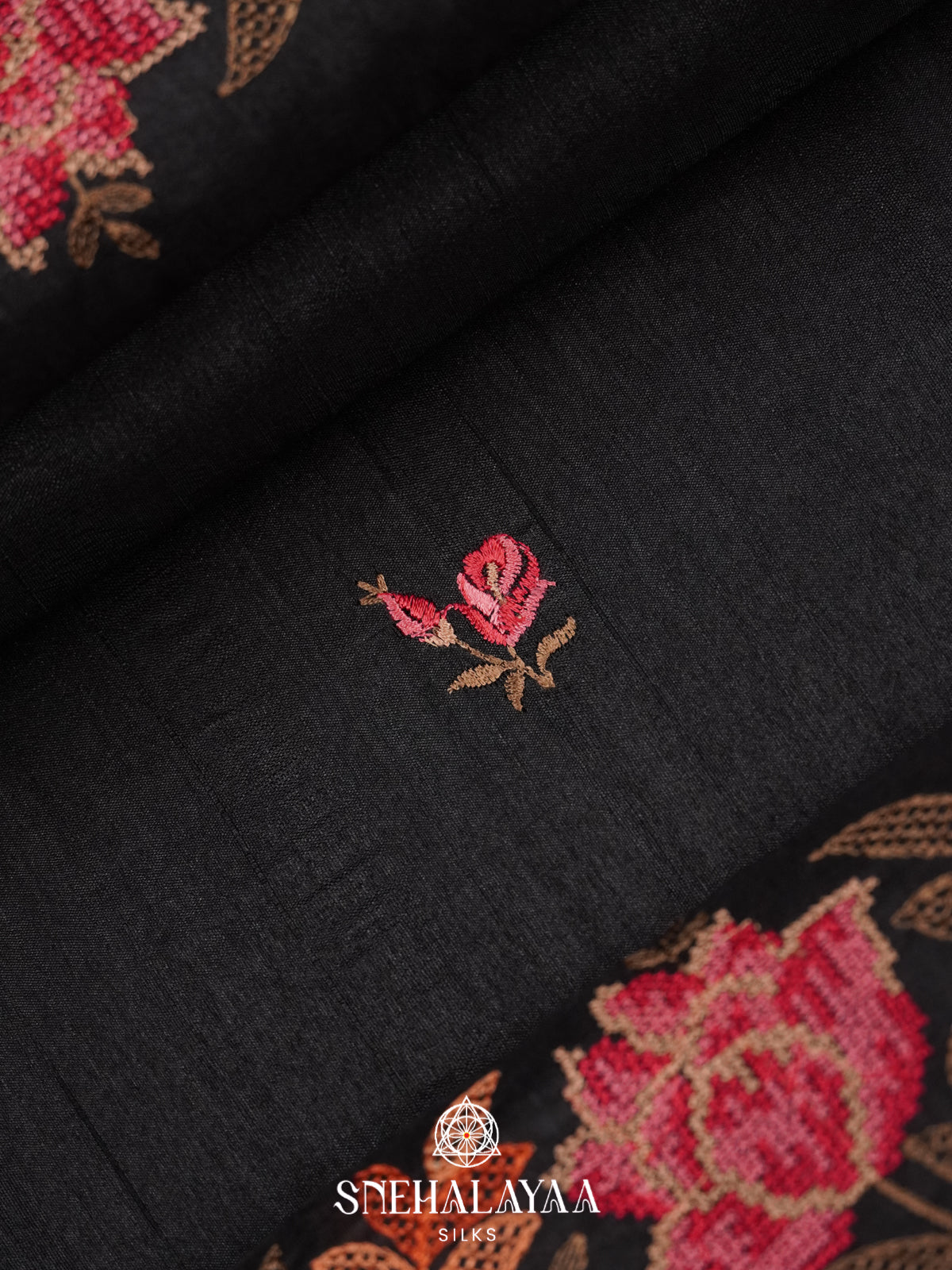 Black Raw Silk Saree