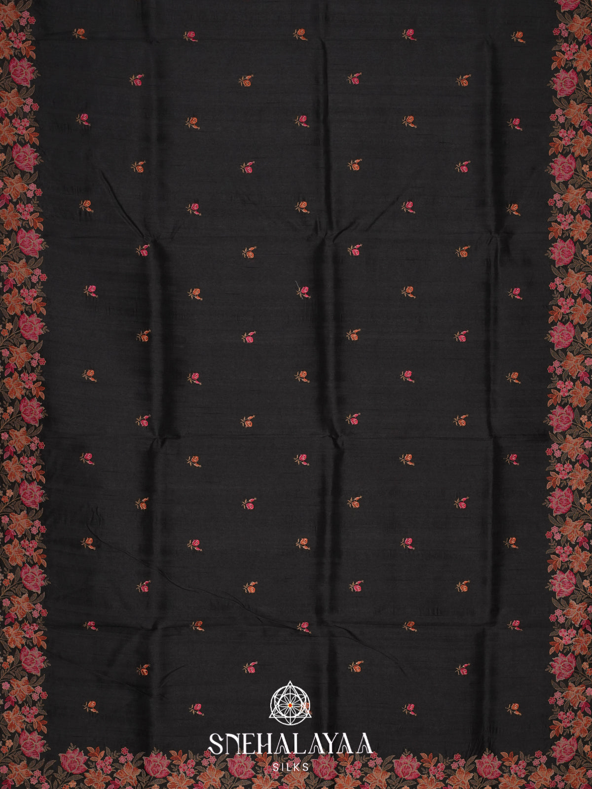 Black Raw Silk Saree