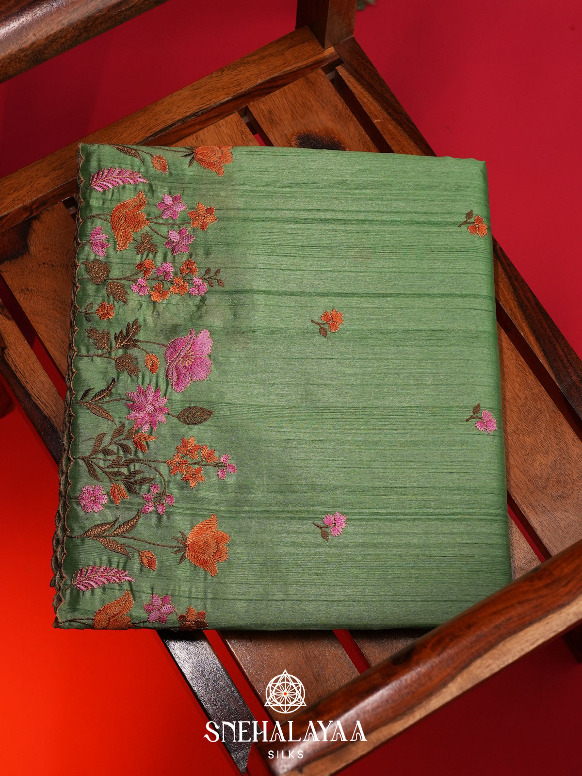 Green Raw Silk Saree