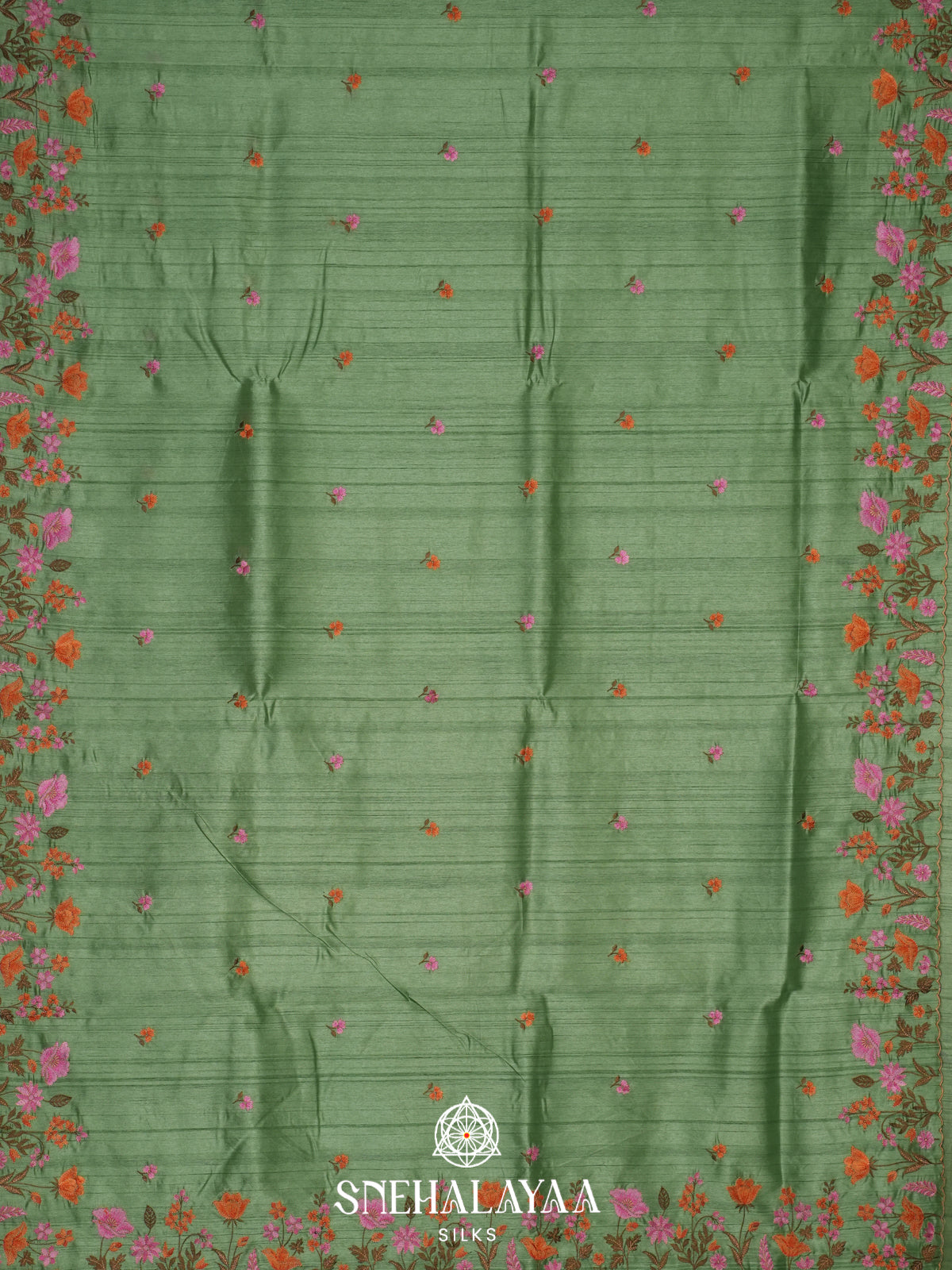 Green Raw Silk Saree