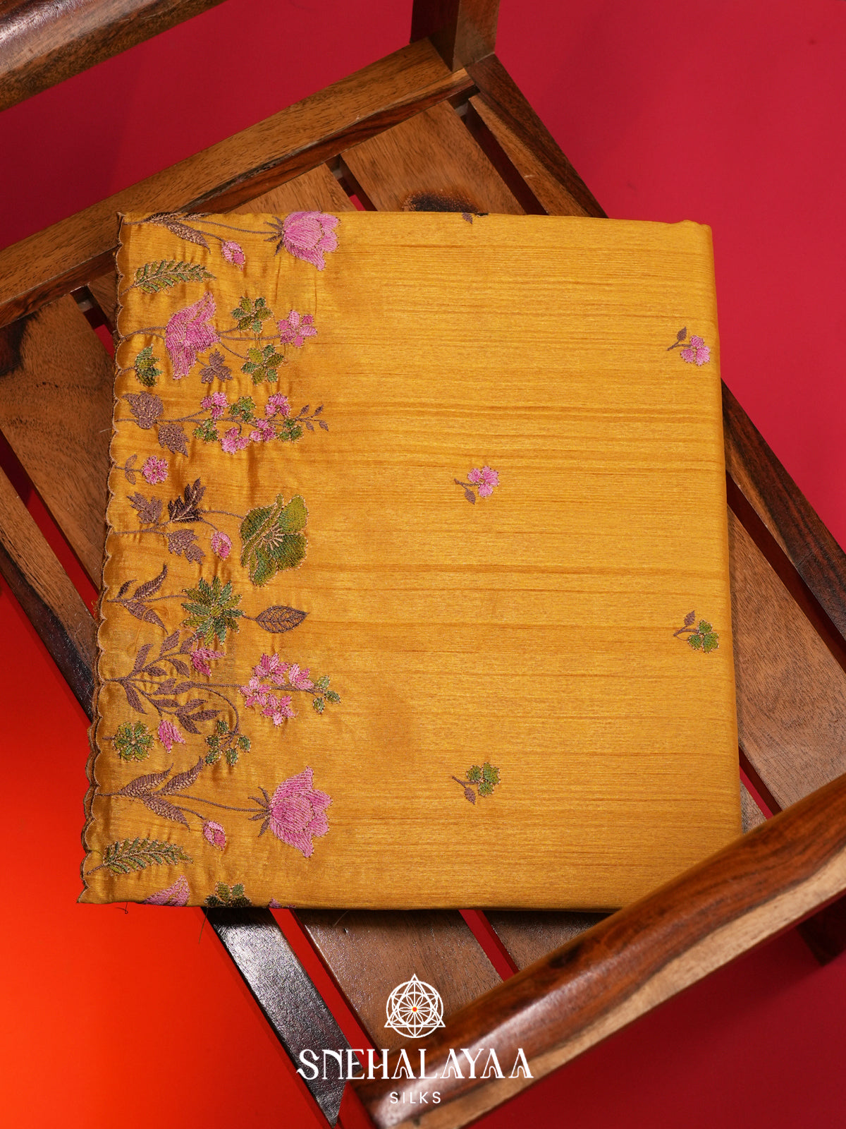 Mango Yellow Raw Silk Saree