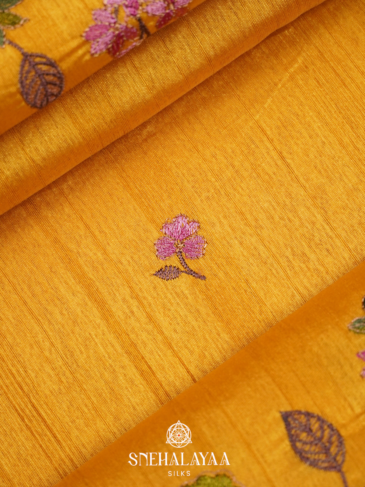 Mango Yellow Raw Silk Saree