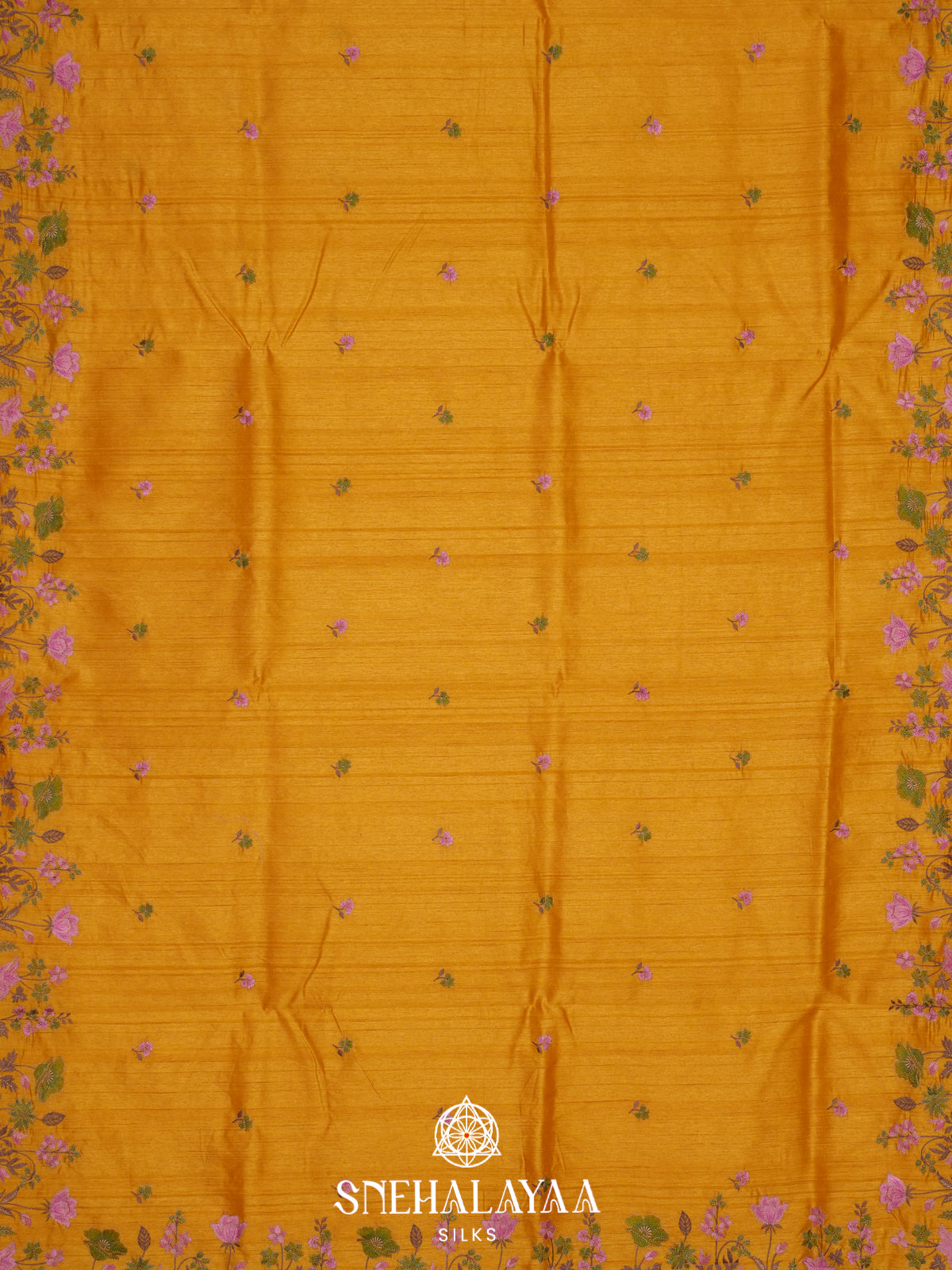 Mango Yellow Raw Silk Saree