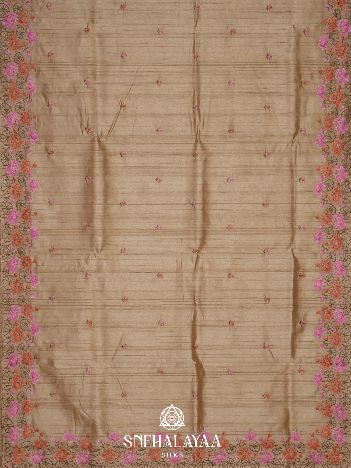 Beige Raw Silk Saree