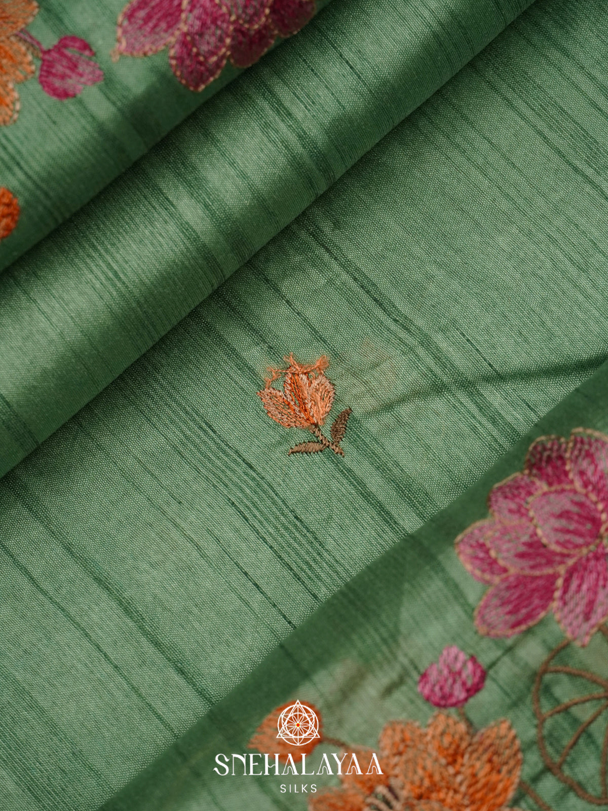 Green Raw Silk Saree
