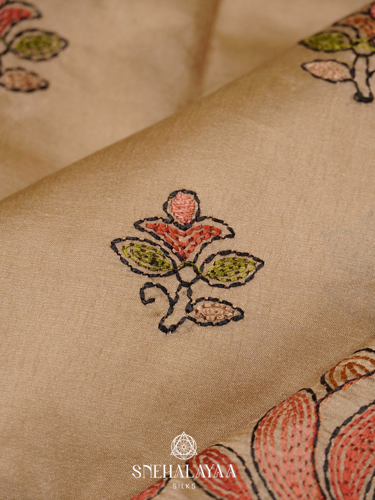 Beige Raw Silk Saree