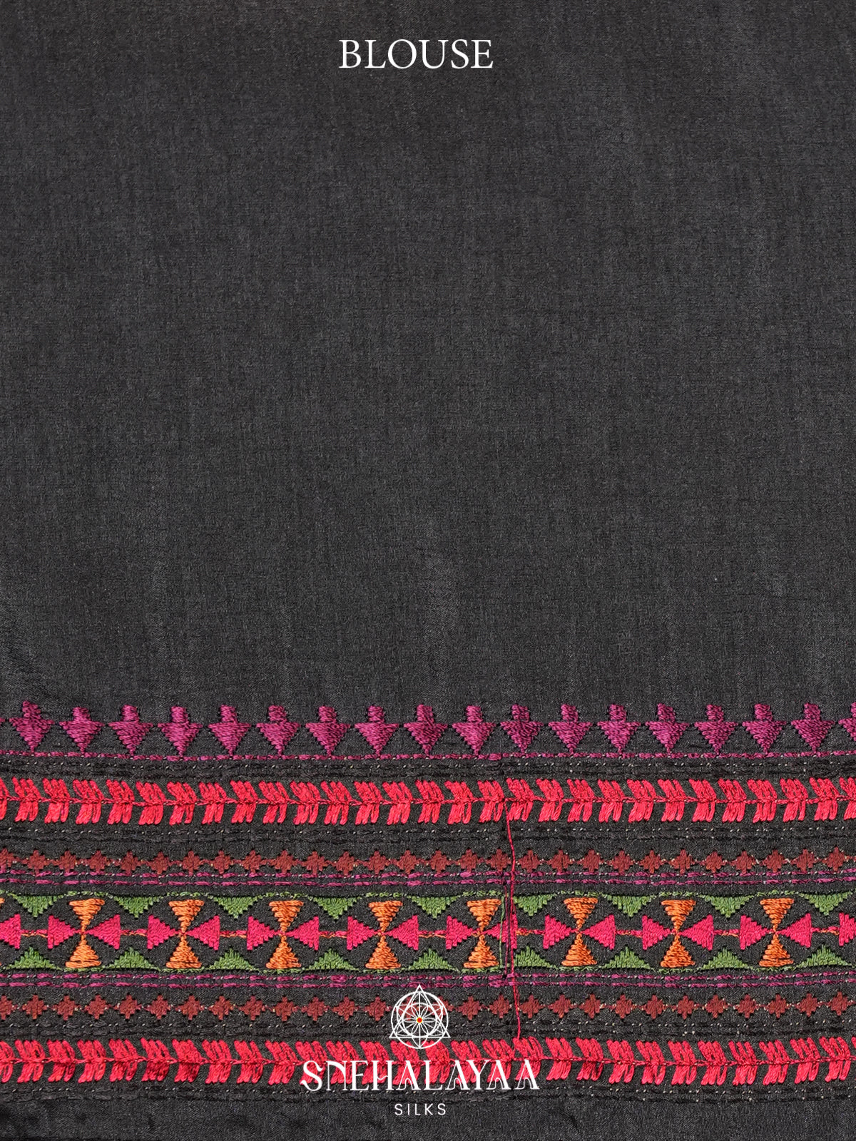 Charcol Black Raw Silk Saree