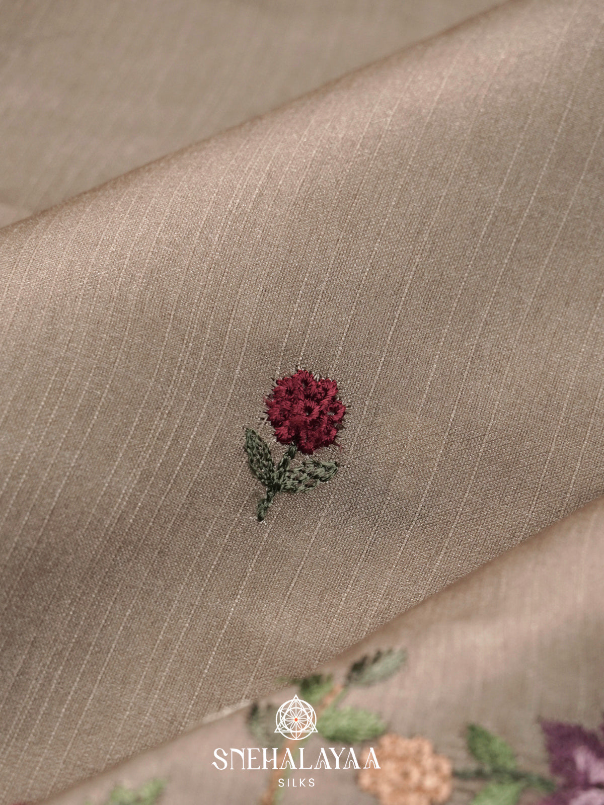 Beige Raw Silk Saree