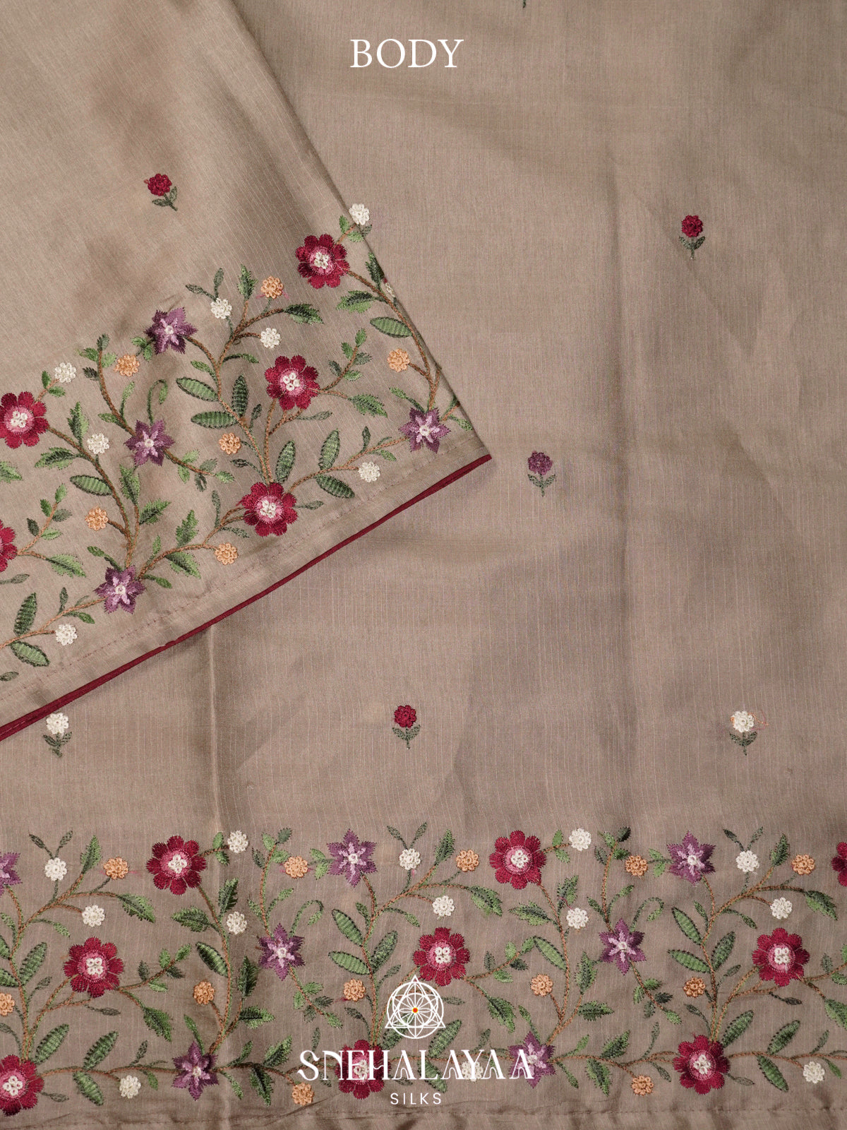 Beige Raw Silk Saree