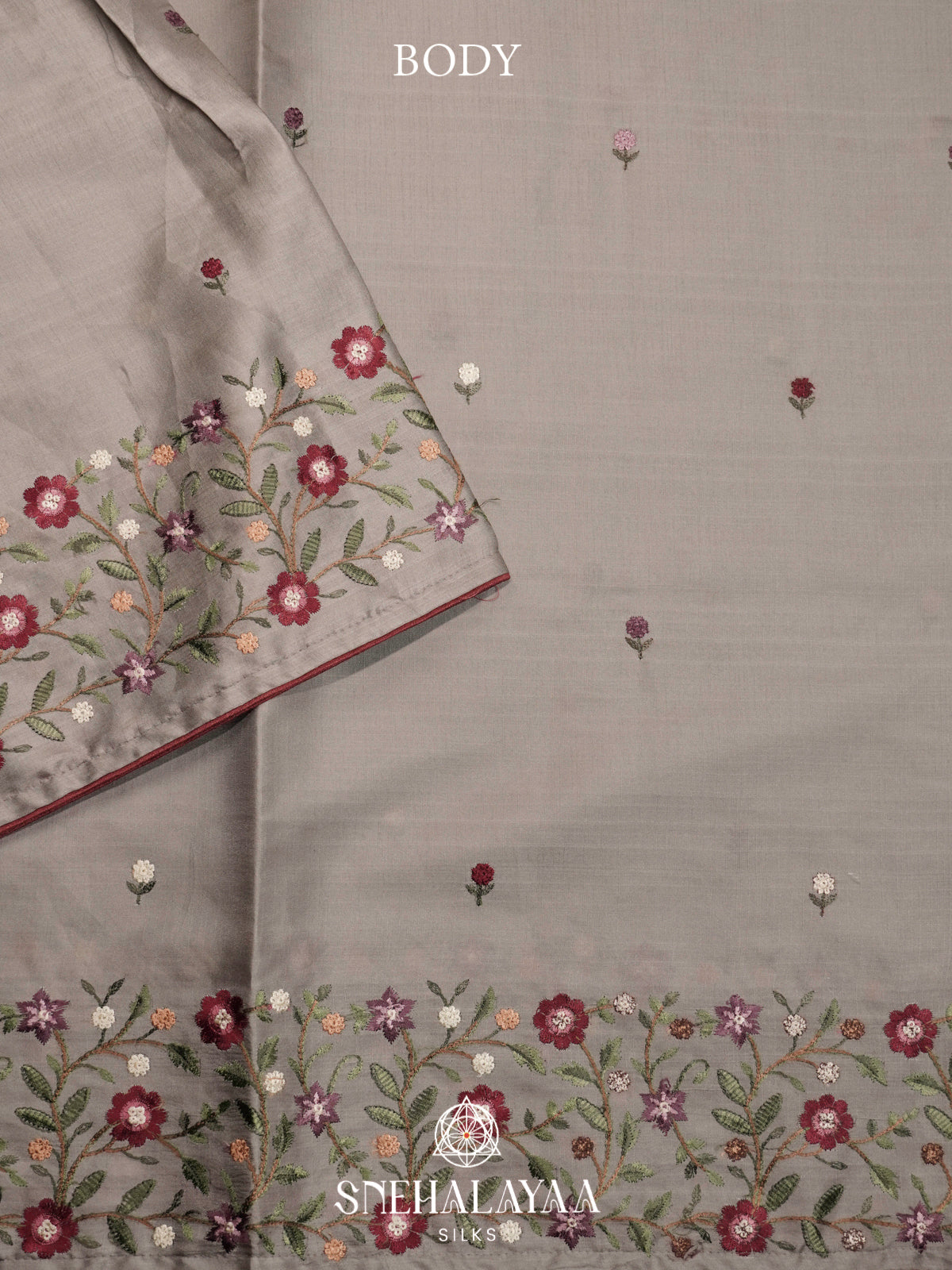 Grey Raw Silk Saree
