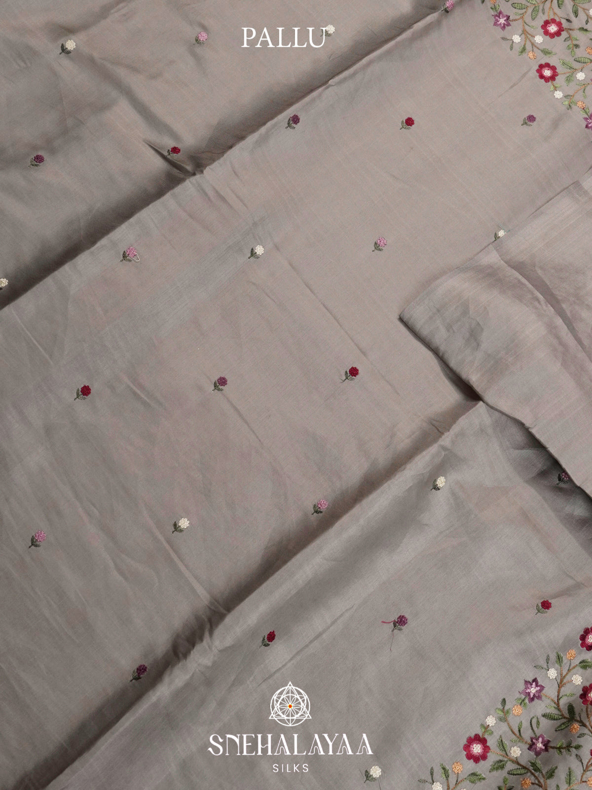 Grey Raw Silk Saree