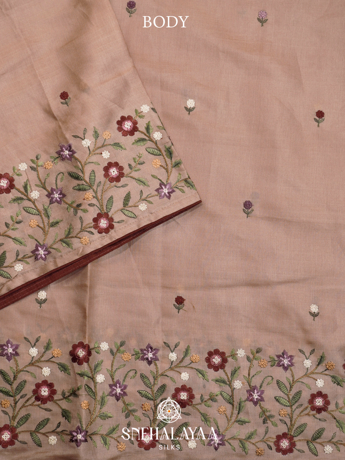Beige Raw Silk Saree